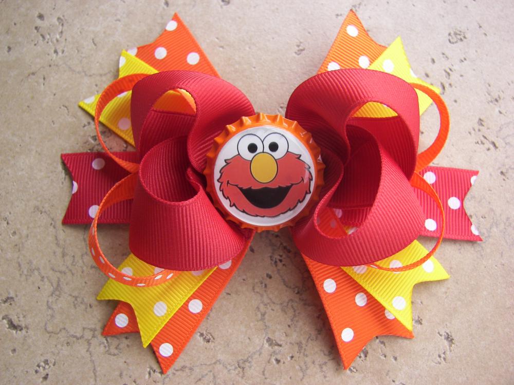 Elmo Inspired Hair Bow - Sesame Street Inspired Hair Bow